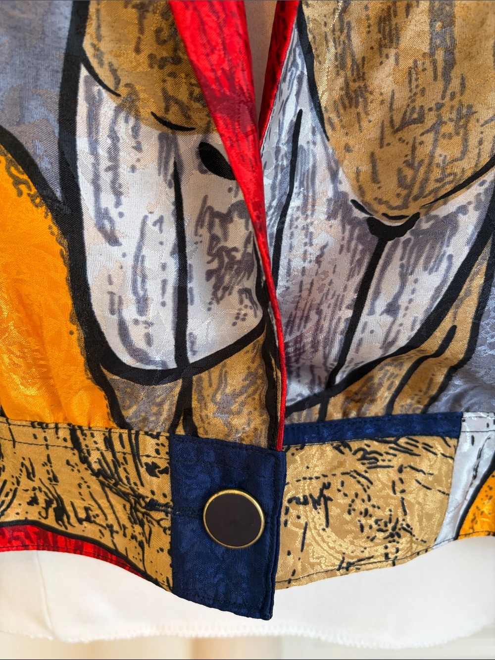Vintage Picasso Bold Red Multi-Color Abstract Blazer - Picture 3 of 7